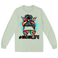 Matcha tie dye momlife messy bun Long Sleeve Tee - BarkalooDesign
