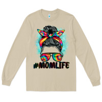 Mushroom tie dye momlife messy bun Long Sleeve Tee - BarkalooDesign