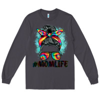 Smoke tie dye momlife messy bun Long Sleeve Tee - BarkalooDesign