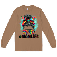 Toasted Coconut tie dye momlife messy bun Long Sleeve Tee - BarkalooDesign
