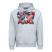 Heather Grey American mama Urban Hoodie - Zillion Design Studio