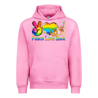 Fuchsia Pink peace love rock pride Urban Hoodie - texasbilliewilder