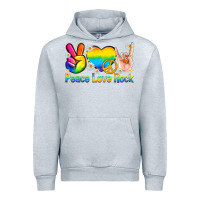 Heather Grey peace love rock pride Urban Hoodie - texasbilliewilder