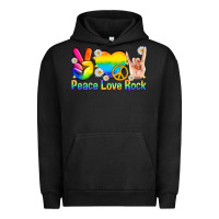 Pigment Black peace love rock pride Urban Hoodie - texasbilliewilder