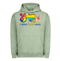 Pigment Oil Green peace love rock pride Urban Hoodie - texasbilliewilder