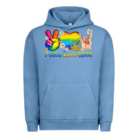 Pigment Pebble Blue peace love rock pride Urban Hoodie - texasbilliewilder