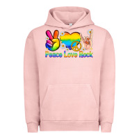 Pigment Salmon peace love rock pride Urban Hoodie - texasbilliewilder