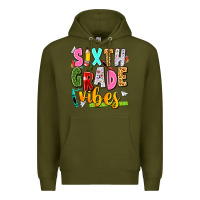 Army Green sixth grade vibes Premium Hoodie - texasbilliewilder