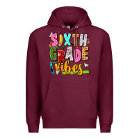 Burgundy sixth grade vibes Premium Hoodie - texasbilliewilder
