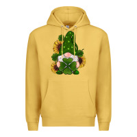 Antique Gold st patricks day shamrock gnomes  sunflowers Premium Hoodie - RanaPortraitStore