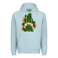 Blue Mist st patricks day shamrock gnomes  sunflowers Premium Hoodie - RanaPortraitStore