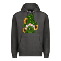 Charcoal Heather st patricks day shamrock gnomes  sunflowers Premium Hoodie - RanaPortraitStore