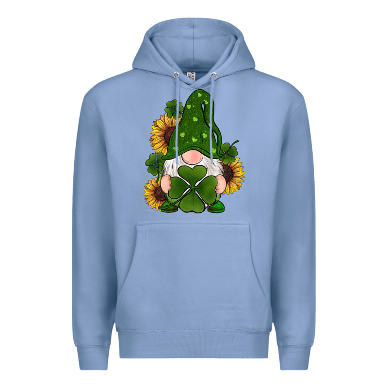 St Patricks Day Shamrock Gnomes  Sunflowers Premium Hoodie by RanaPortraitStore | Teevron