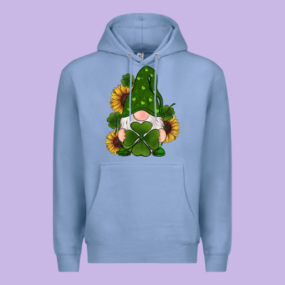 St Patricks Day Shamrock Gnomes  Sunflowers Premium Hoodie Designed By Ranaportraitstore