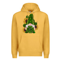 Mustard st patricks day shamrock gnomes  sunflowers Premium Hoodie - RanaPortraitStore