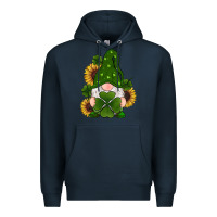 Navy st patricks day shamrock gnomes  sunflowers Premium Hoodie - RanaPortraitStore
