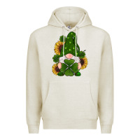 Oatmeal Heather st patricks day shamrock gnomes  sunflowers Premium Hoodie - RanaPortraitStore