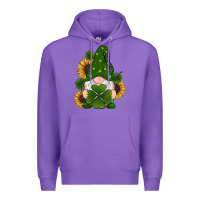Purple st patricks day shamrock gnomes  sunflowers Premium Hoodie - RanaPortraitStore