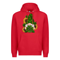 Red st patricks day shamrock gnomes  sunflowers Premium Hoodie - RanaPortraitStore