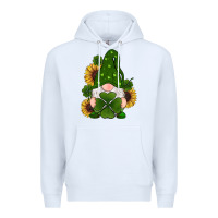 White st patricks day shamrock gnomes  sunflowers Premium Hoodie - RanaPortraitStore