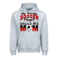 Heather Grey my favorite soccer player calls me mom Urban Hoodie - Zillion Design Studio