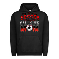Pigment Black my favorite soccer player calls me mom Urban Hoodie - Zillion Design Studio