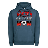 Pigment Midnight Navy my favorite soccer player calls me mom Urban Hoodie - Zillion Design Studio