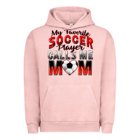 Pigment Salmon my favorite soccer player calls me mom Urban Hoodie - Zillion Design Studio