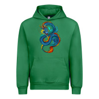 Emerald Blue dragon Urban Hoodie - RanaPortraitStore