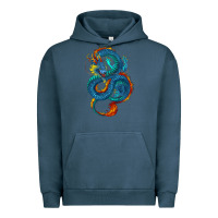 Pigment Midnight Navy Blue dragon Urban Hoodie - RanaPortraitStore