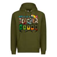 Army Green battery life of a teacher Premium Hoodie - Zillion Design Studio
