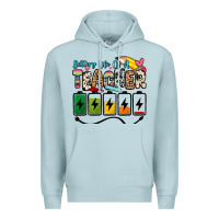 Blue Mist battery life of a teacher Premium Hoodie - Zillion Design Studio