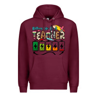 Burgundy battery life of a teacher Premium Hoodie - Zillion Design Studio