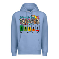 Colony Blue battery life of a teacher Premium Hoodie - Zillion Design Studio