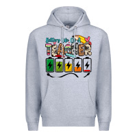 Heather Grey battery life of a teacher Premium Hoodie - Zillion Design Studio