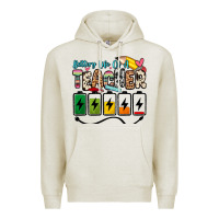 Oatmeal Heather battery life of a teacher Premium Hoodie - Zillion Design Studio