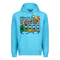 Ocean Blue battery life of a teacher Premium Hoodie - Zillion Design Studio
