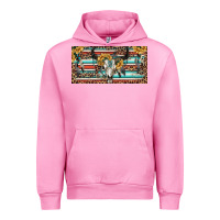 Fuchsia Pink Boho bull skull and serape Urban Hoodie - RanaPortraitStore