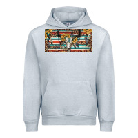 Heather Grey Boho bull skull and serape Urban Hoodie - RanaPortraitStore