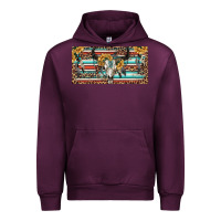 Mauve Wine Boho bull skull and serape Urban Hoodie - RanaPortraitStore