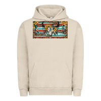 Pigment French Oak Boho bull skull and serape Urban Hoodie - RanaPortraitStore