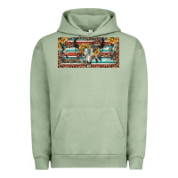 Pigment Oil Green Boho bull skull and serape Urban Hoodie - RanaPortraitStore
