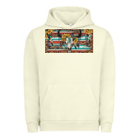 Pigment Pistachio Boho bull skull and serape Urban Hoodie - RanaPortraitStore