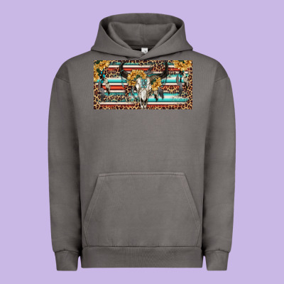 Urban Hoodie Boho bull skull and serape