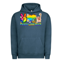Pigment Midnight Navy peace love rock pride Urban Hoodie - texasbilliewilder