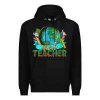 Black sped teacher with earth globe Premium Hoodie - texasbilliewilder