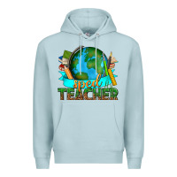 Blue Mist sped teacher with earth globe Premium Hoodie - texasbilliewilder
