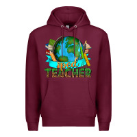 Burgundy sped teacher with earth globe Premium Hoodie - texasbilliewilder