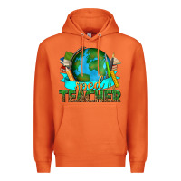 Carrot sped teacher with earth globe Premium Hoodie - texasbilliewilder