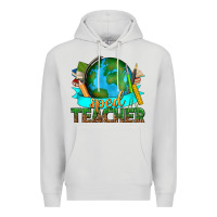 Dove Grey sped teacher with earth globe Premium Hoodie - texasbilliewilder